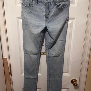 American Eagle Outfitters Light Blue Jeans with Tan Patch